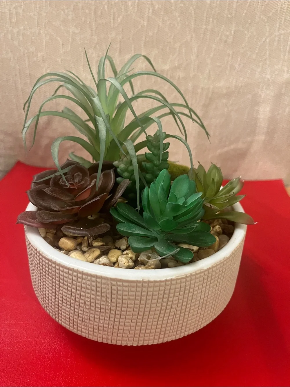 Large Assorted Artificial Multicolor Succulents in Ceramic Planter